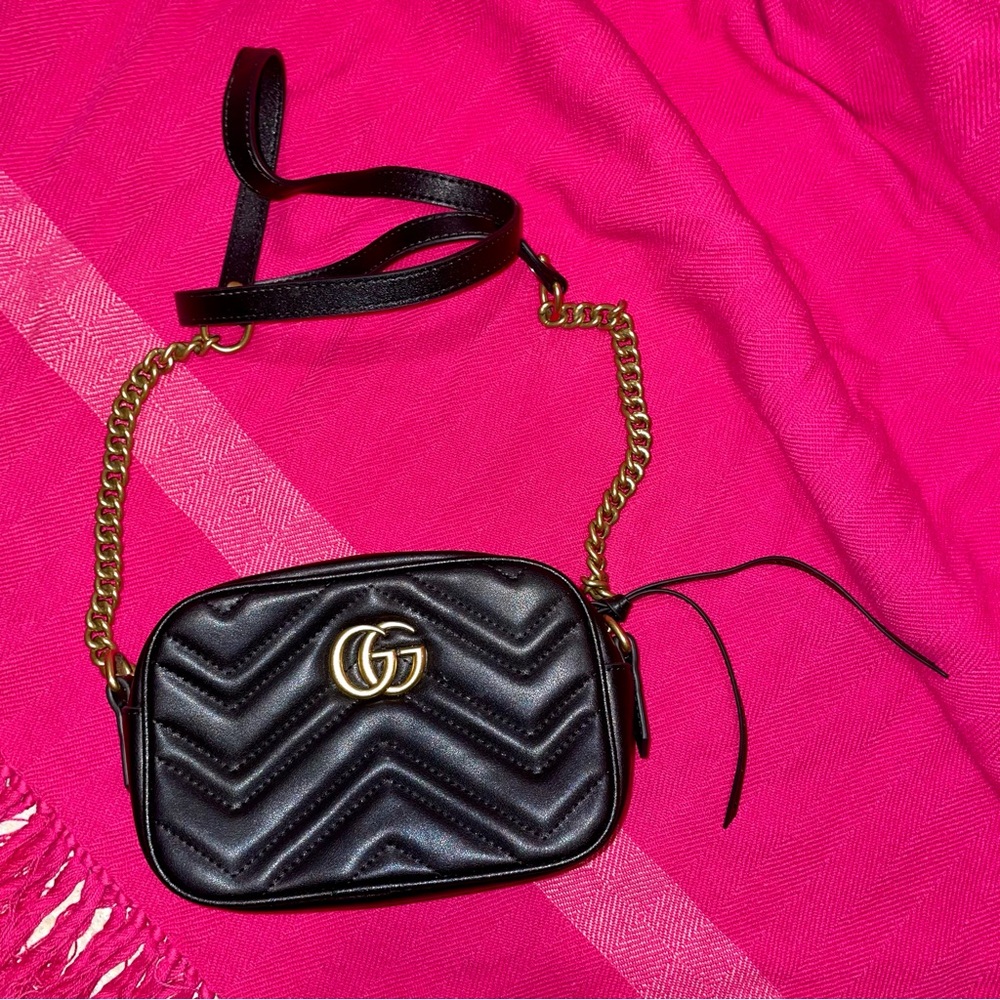 COPY Gucci Black Quilted Crossbody Bag